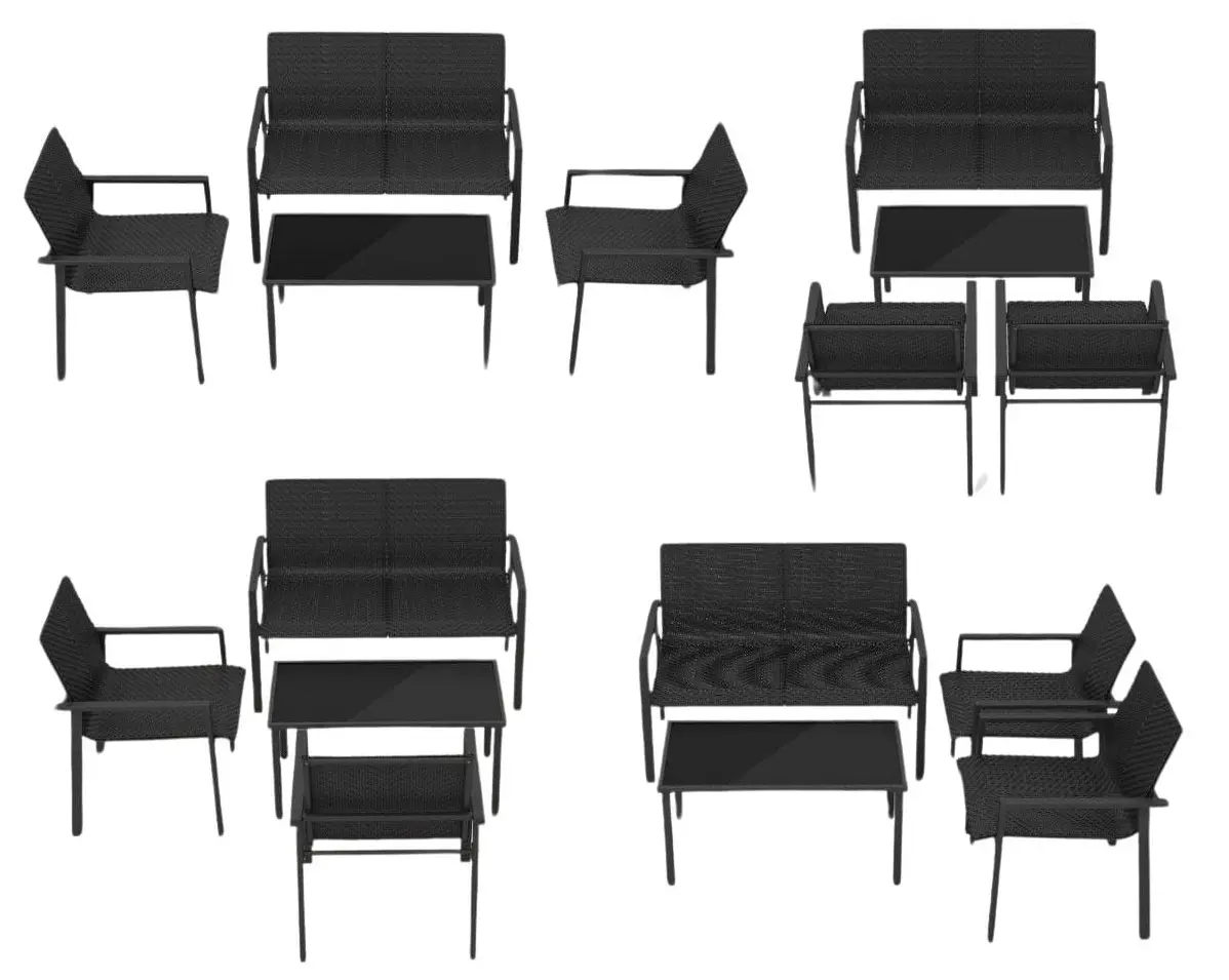 Set mobilier de gradina Costway NP11668DK (Black)