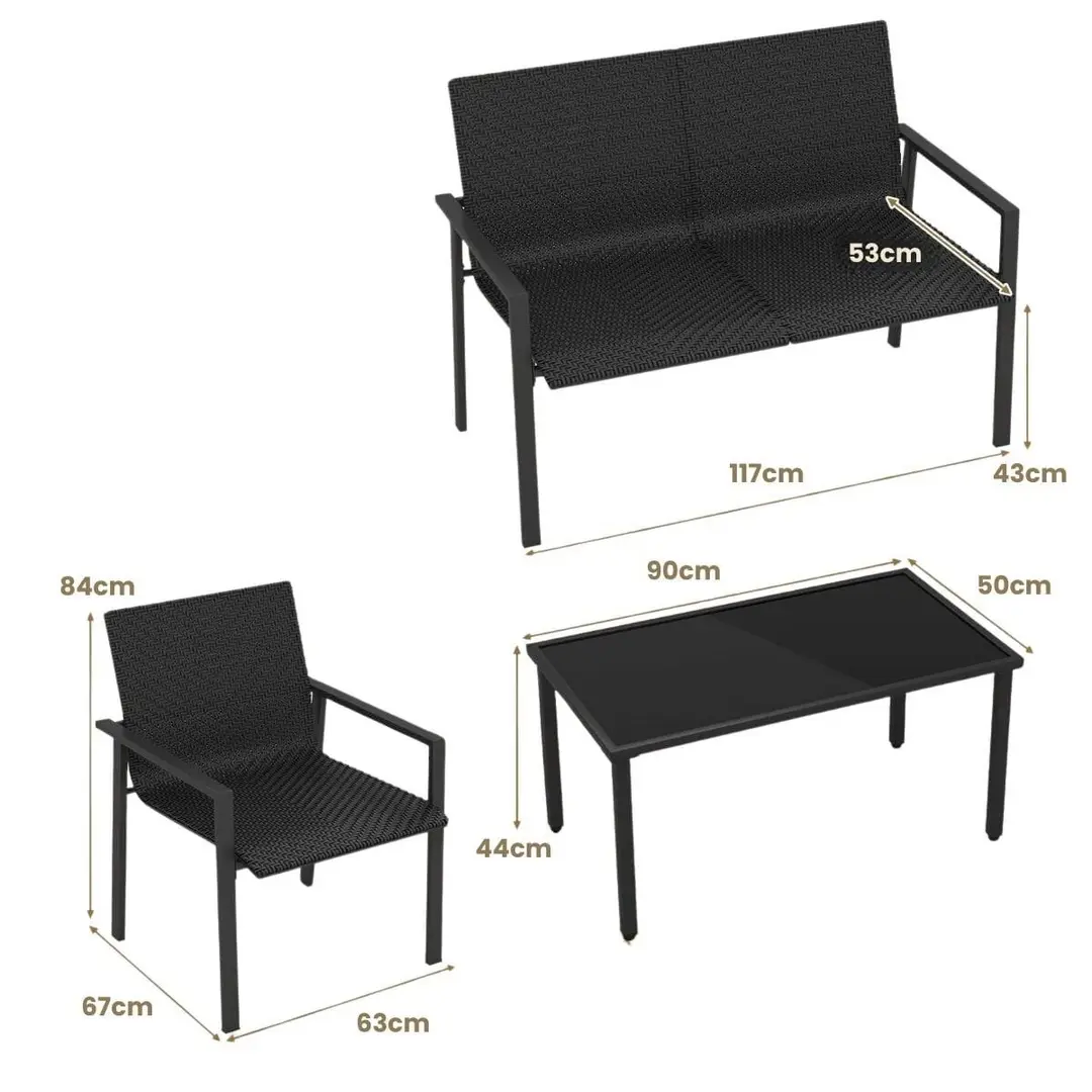 Set mobilier de gradina Costway NP11668DK (Black)