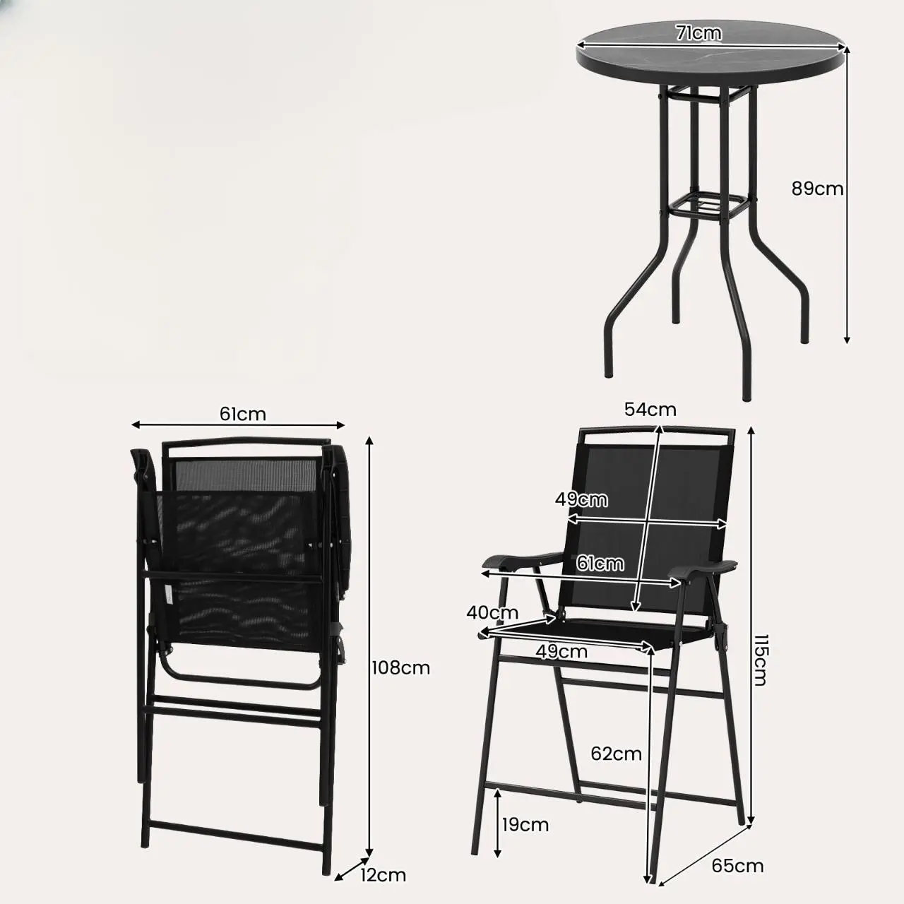 Set mobilier de gradina Costway NP11741DK (Black)