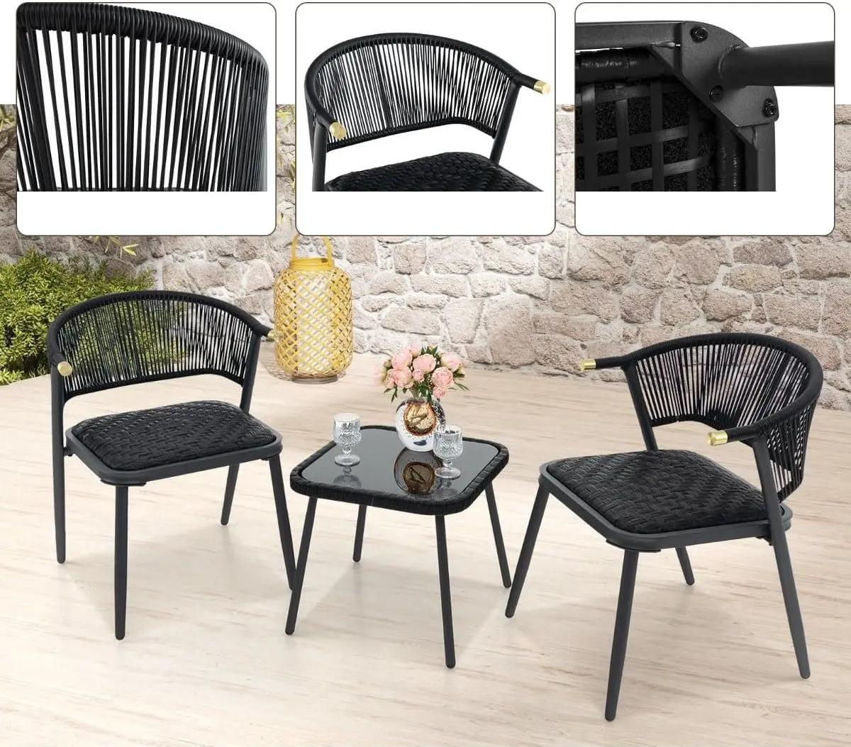 Set mobilier de gradina Costway NP11804DK (Brown/Black)