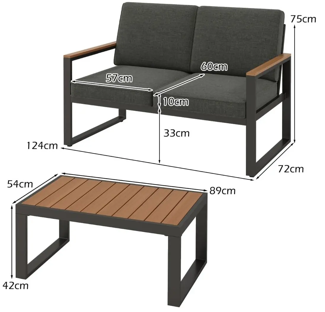 Set mobilier de gradina Costway NP11997GR-A (Grey)