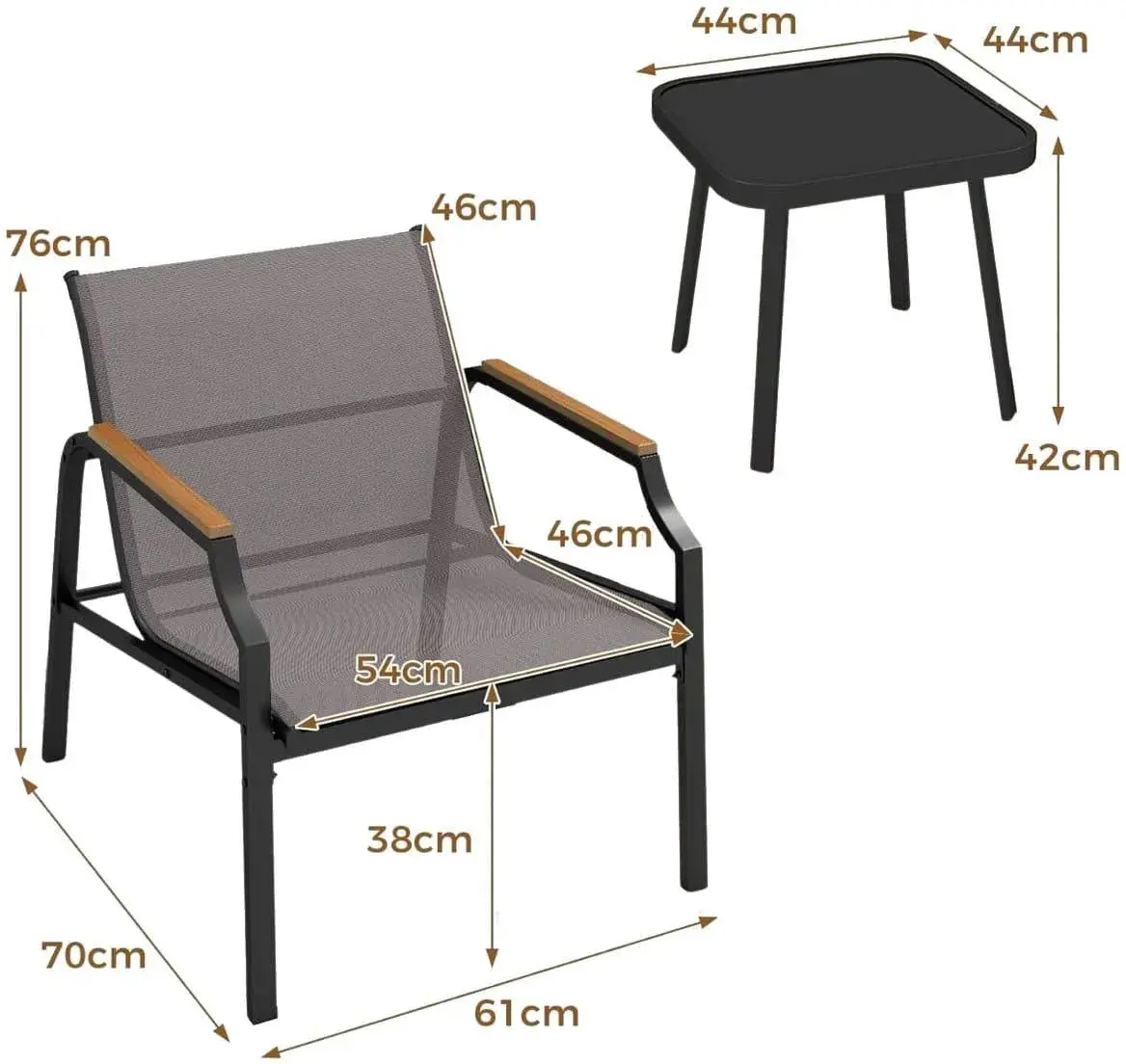 Set mobilier de gradina Costway NP12065GR (Grey) - 3