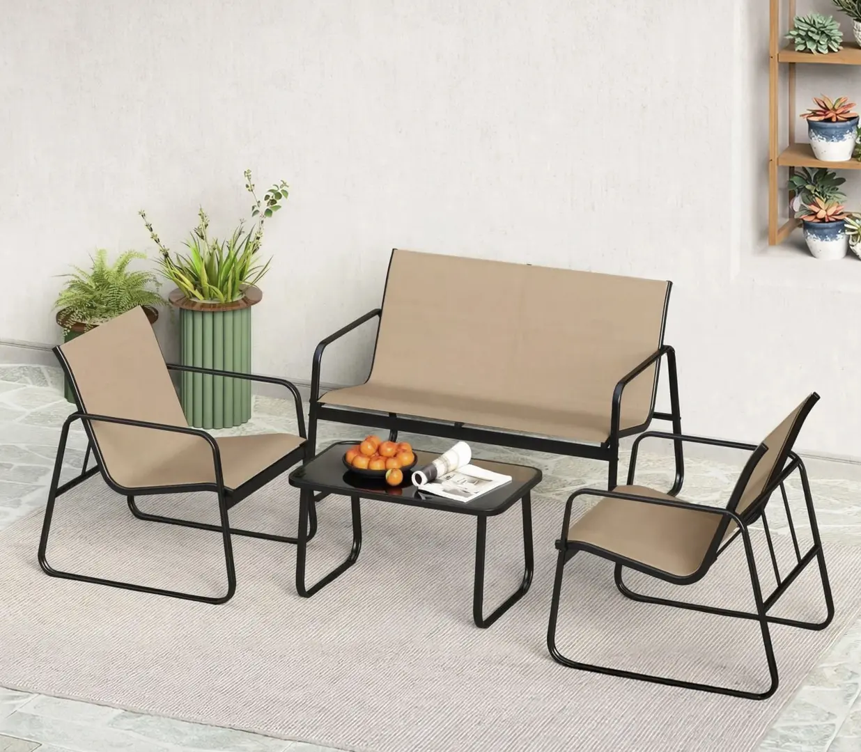 Комплект садовой мебели Costway NP12238CF (Brown)