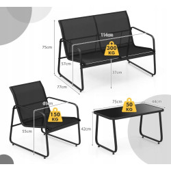Комплект садовой мебели Costway NP12238DK (Black) Thumb