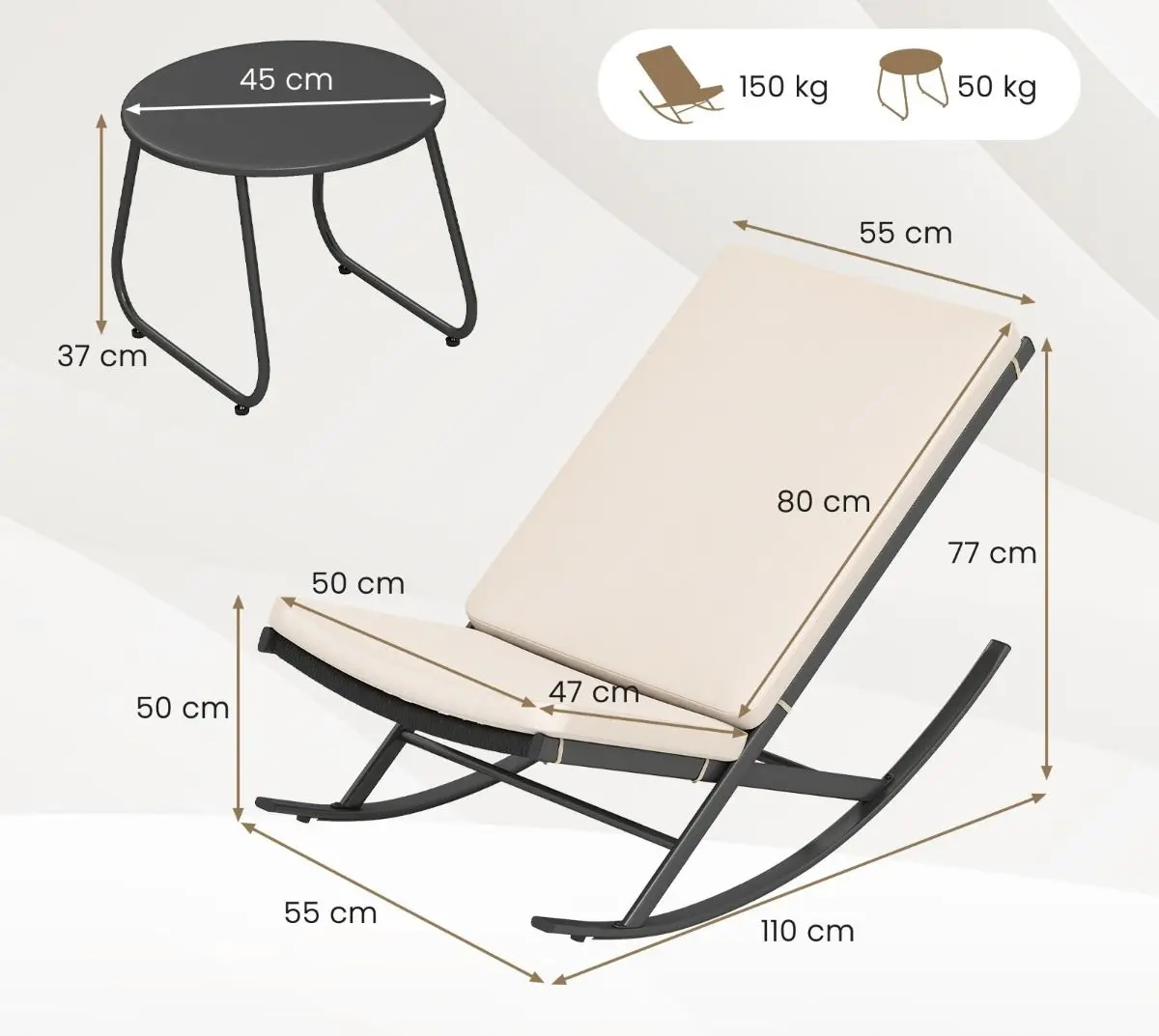 Комплект садовой мебели Costway NP12663BE (Beige) - 3