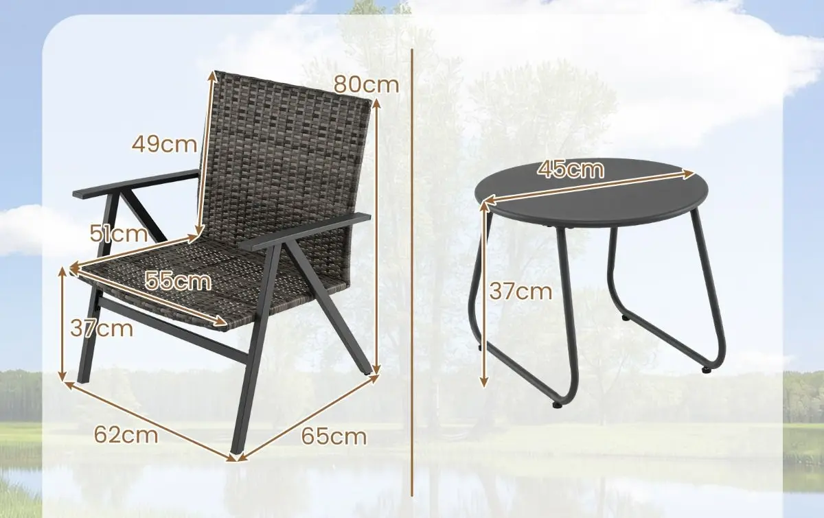 Комплект садовой мебели Costway NP12664GR (Grey) - 4