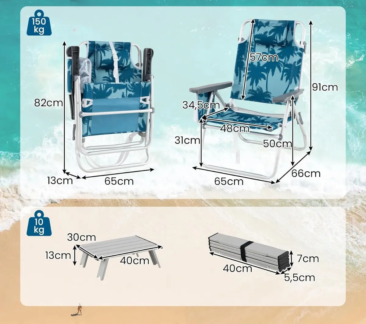 Комплект садовой мебели Costway NP12670BL (Blue) - 3