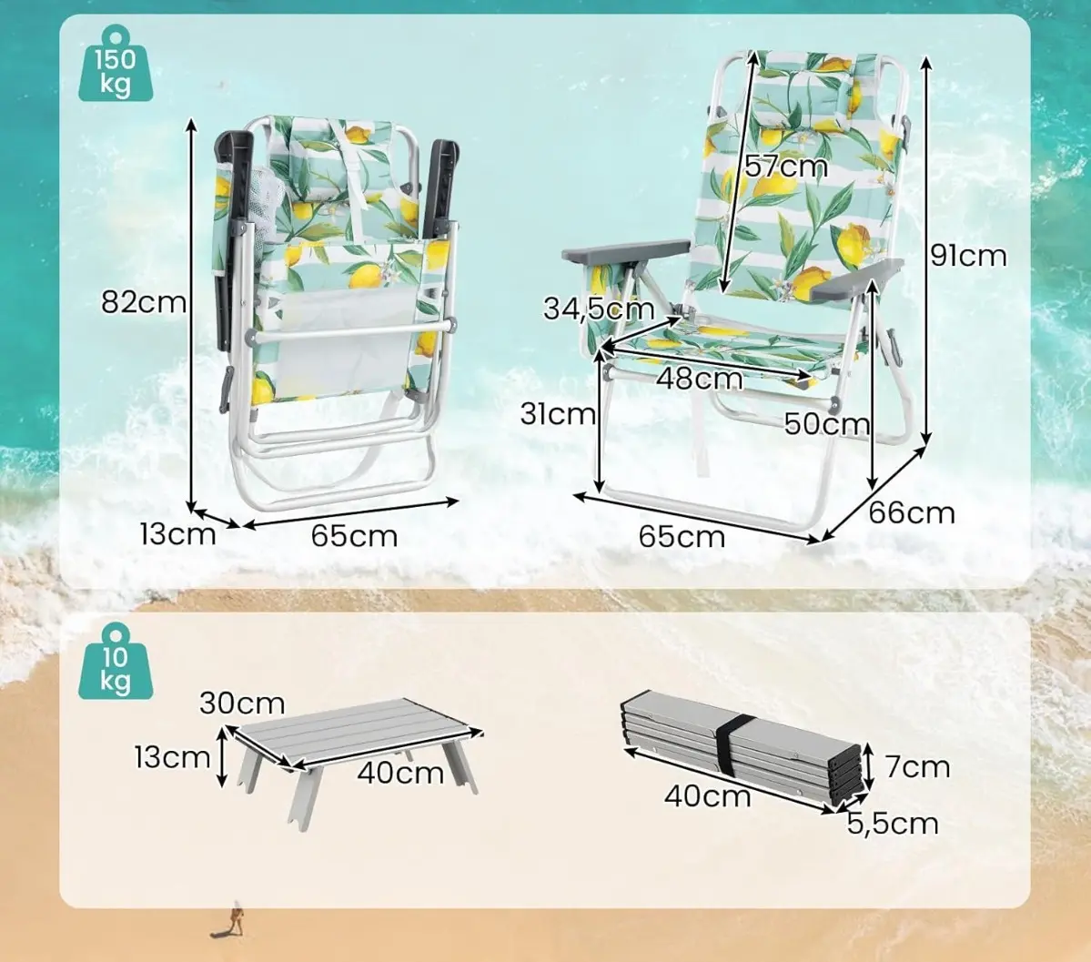 Set mobilier de gradina Costway NP12670GN (Multicolour) - 4