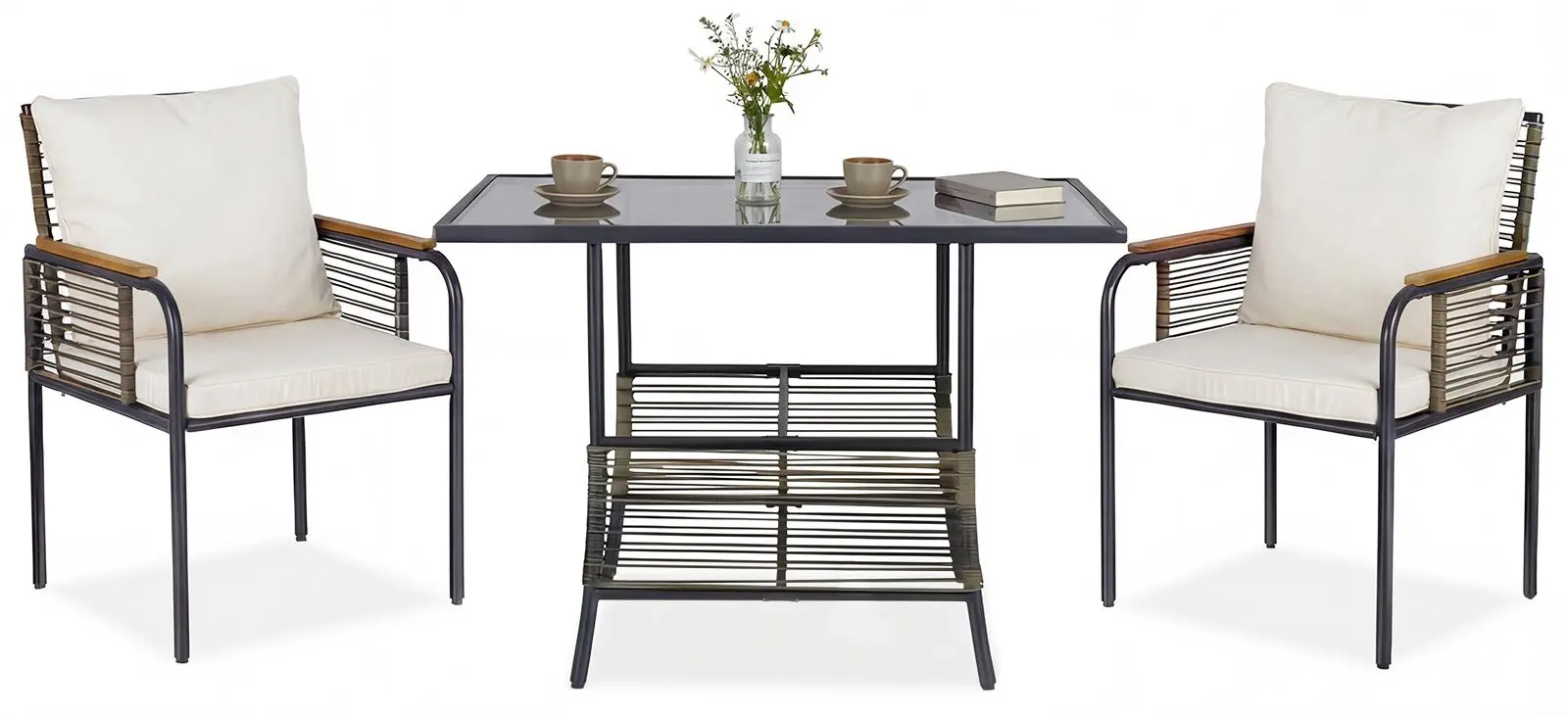 Комплект садовой мебели Costway NP12884BE (Bown/White) - 2