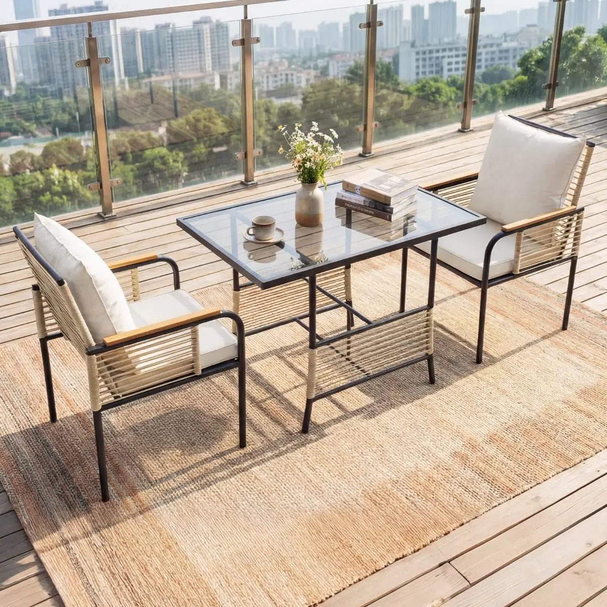 Комплект садовой мебели Costway NP12884BE (Bown/White) - 3