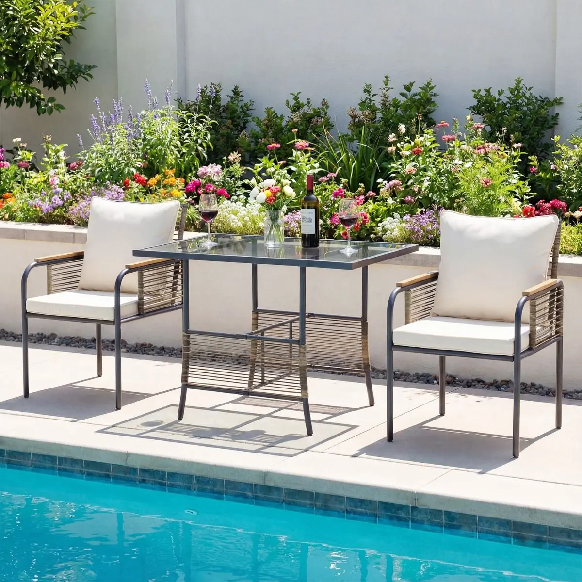 Комплект садовой мебели Costway NP12884BE (Bown/White) - 4