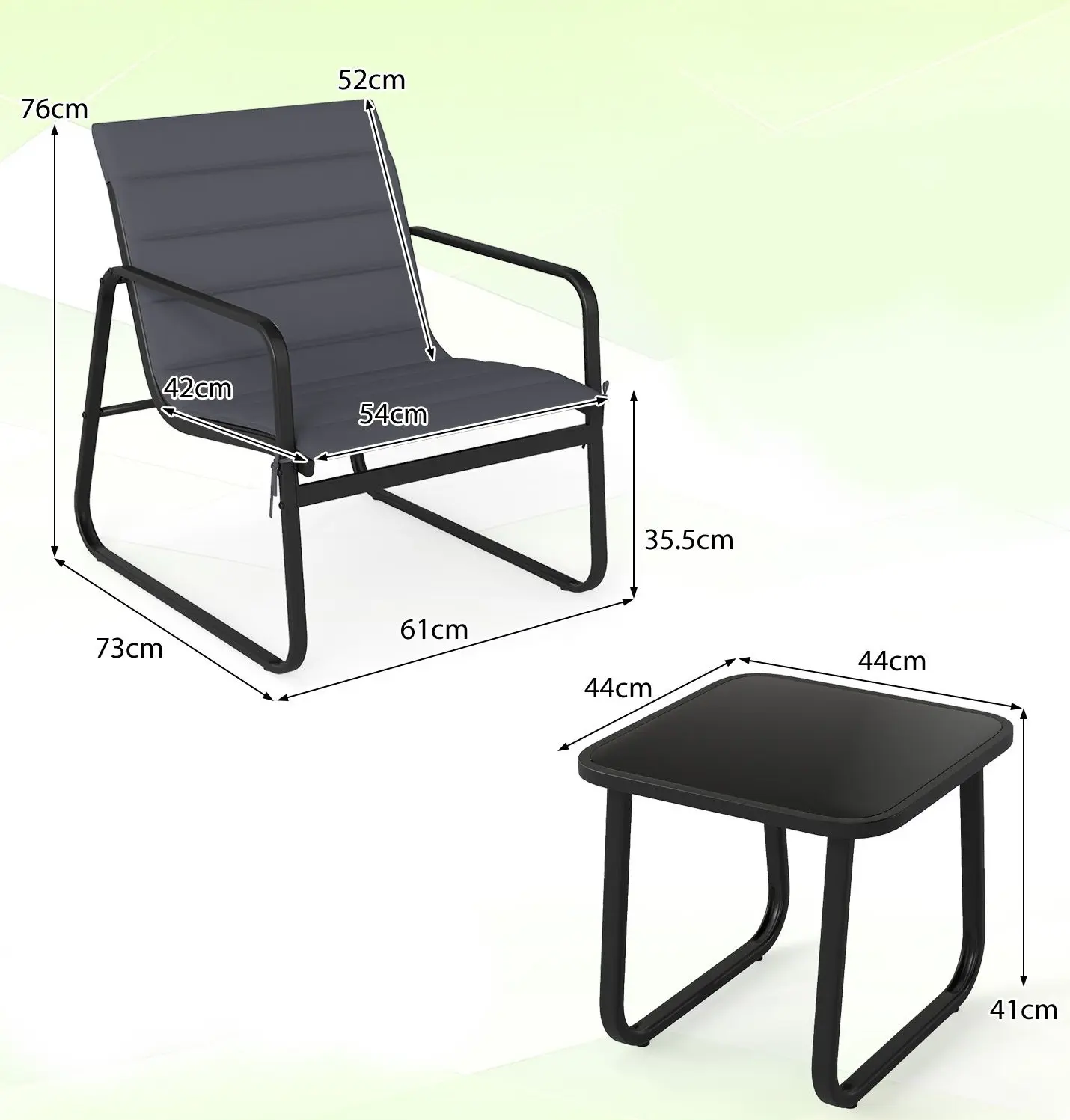 Комплект садовой мебели Costway NP12917GR (Grey) - 4