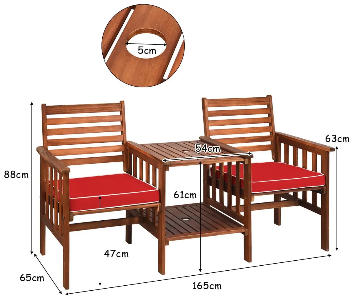 Комплект садовой мебели Costway OP70605RE (Brown)