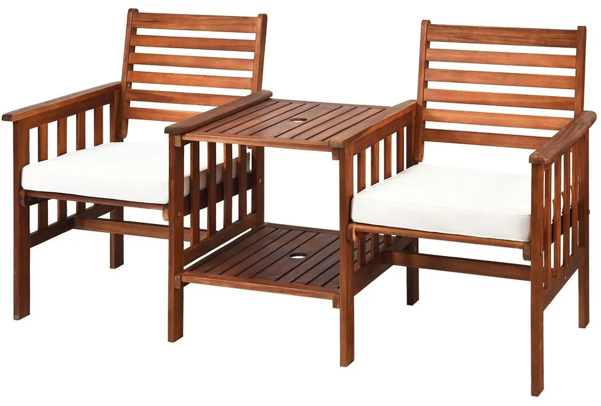 Set mobilier de gradina Costway OP70605WH (Brown/White)