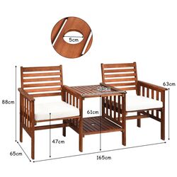 Set mobilier de gradina Costway OP70605WH (Brown/White) Thumb