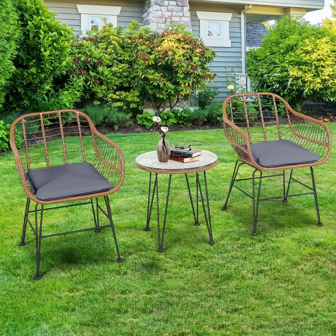 Set mobilier de gradina Costway OP70837GR (Brown/Grey)