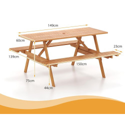 Set mobilier de gradina Costway OP71276 (Natural) Thumb