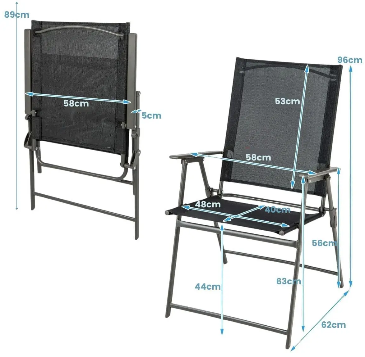 Комплект стульев Costway NP11024BK-4 (Black)
