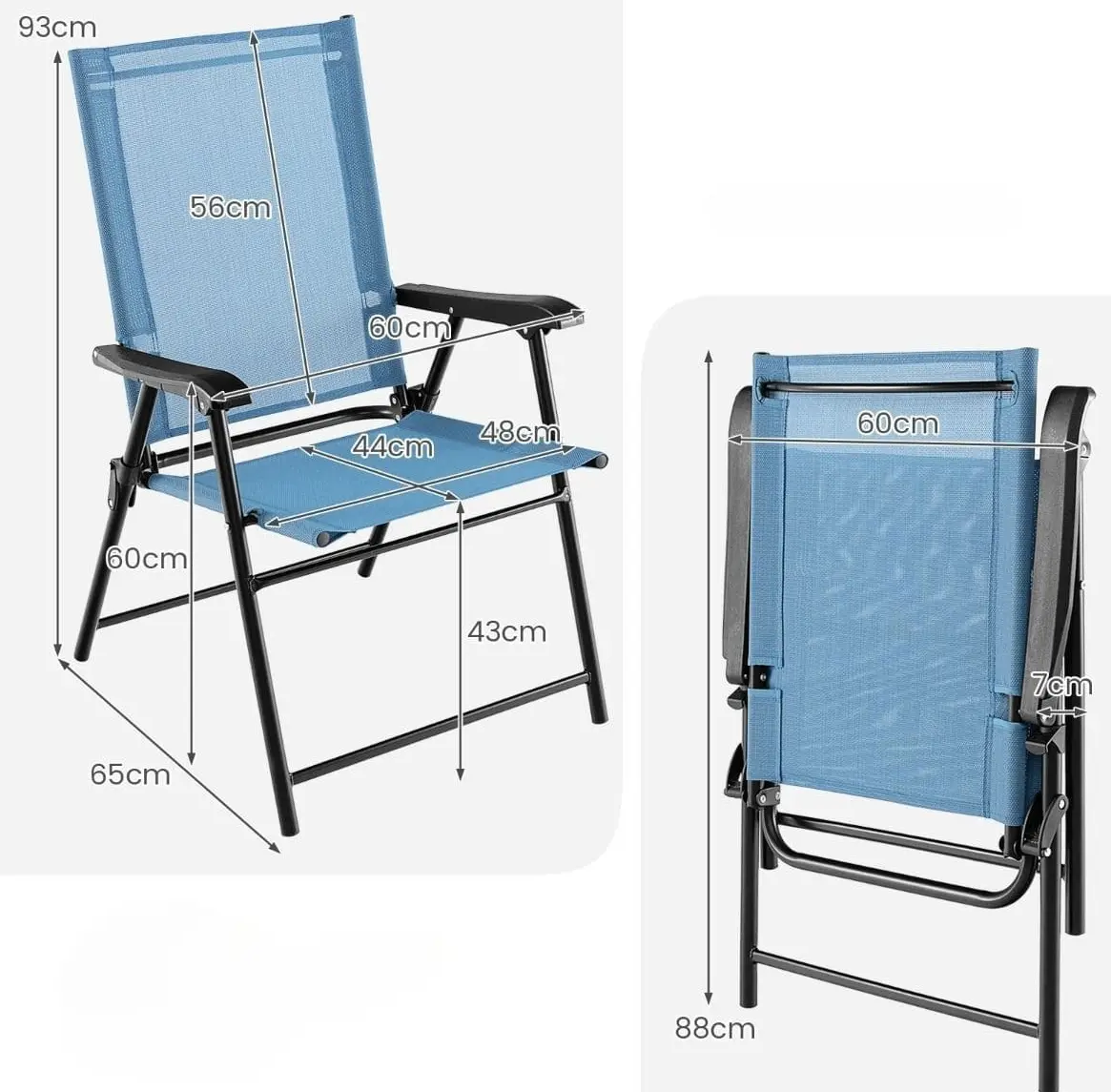 Set scaune Costway NP11096BL-4 (Blue)