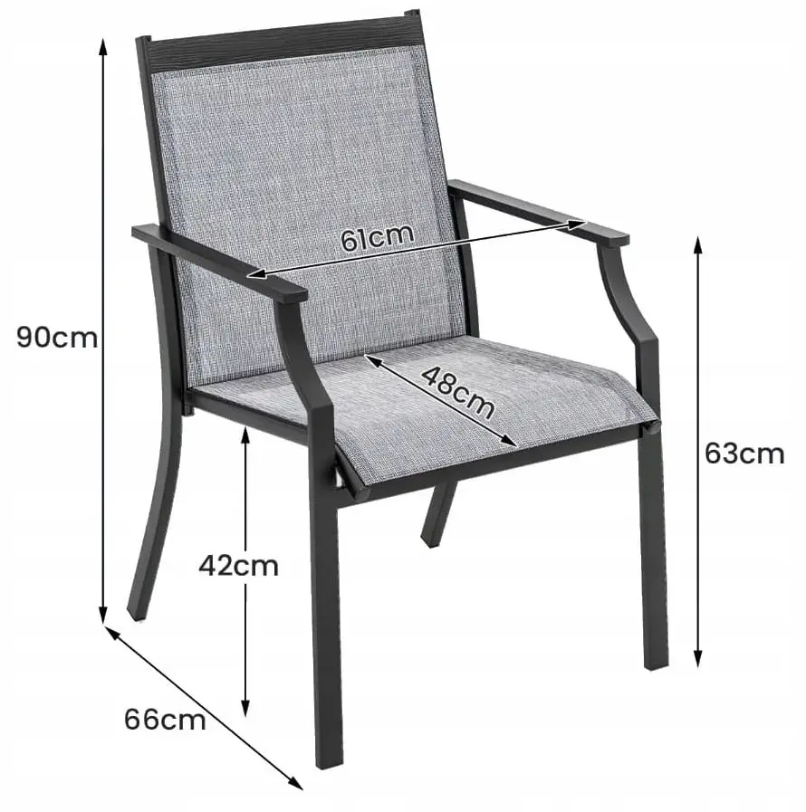 Комплект стульев Costway NP11360GR-2 (Grey)
