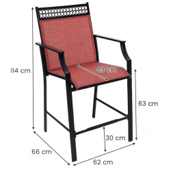 Set scaune Costway NP11630RE-2 (Red) Thumb