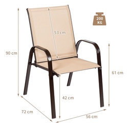 Set scaune de gradina Costway HW63630CF-2 (Beige/Brown) Thumb