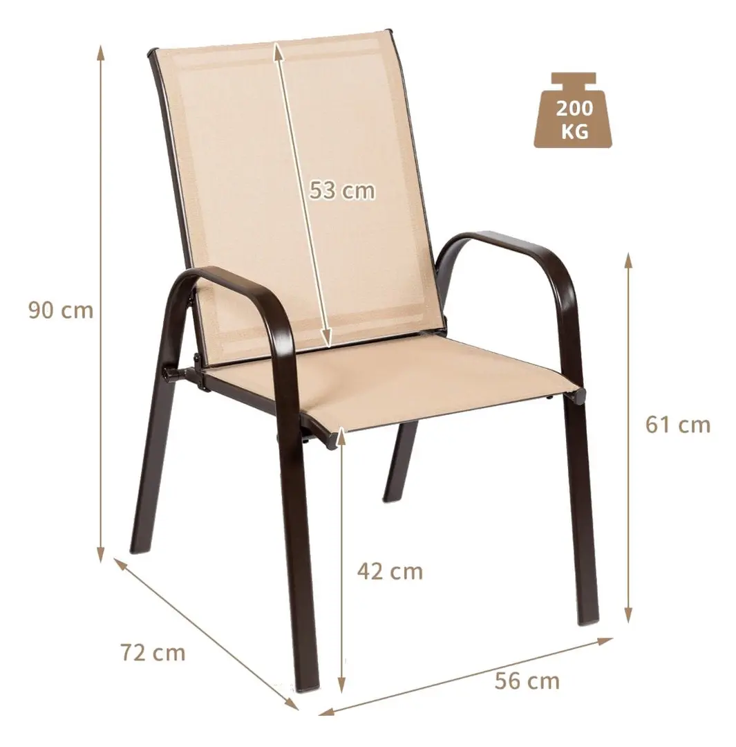 Set scaune de gradina Costway HW63630CF-2 (Beige/Brown)