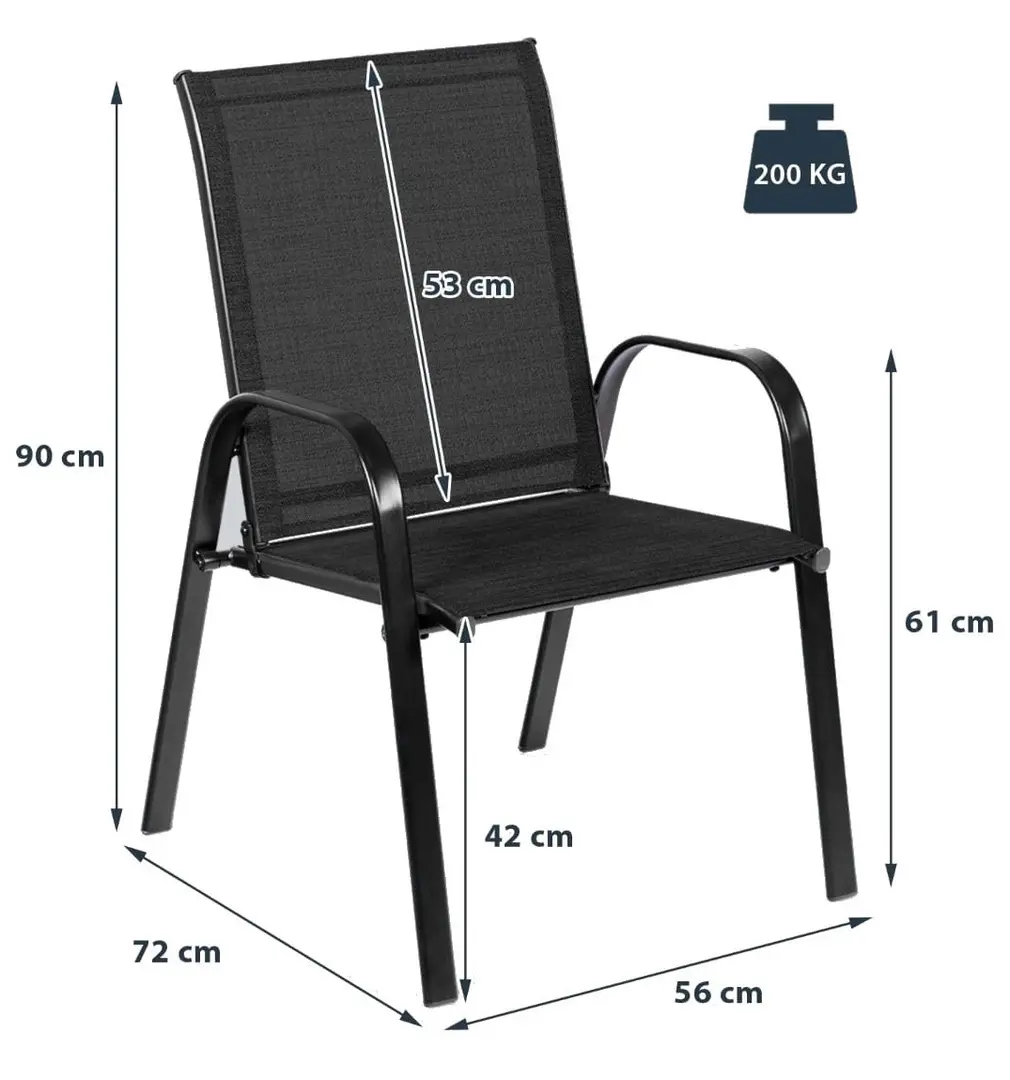 Set scaune de gradina Costway HW63630DK-2 (Black)