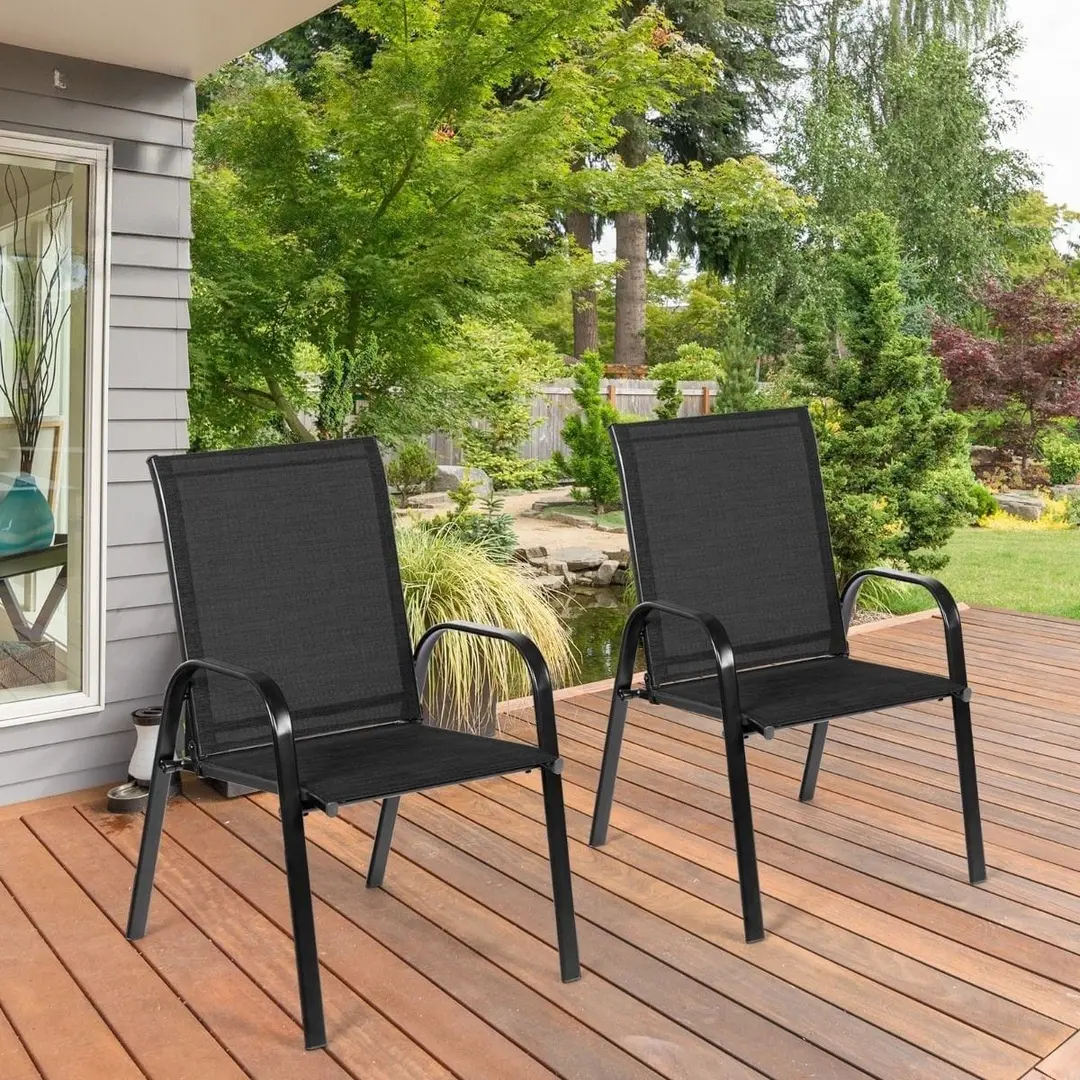 Set scaune de gradina Costway HW63630DK-2 (Black)