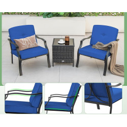 Набор садовых стульев Costway NP10926NY (Black/Blue) Thumb