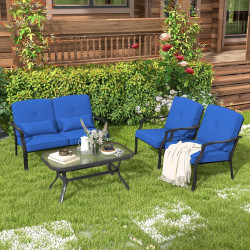 Набор садовых стульев Costway NP10926NY (Black/Blue) Thumb