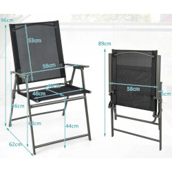 Набор садовых стульев Costway NP11024BK-2 (Black) Thumb