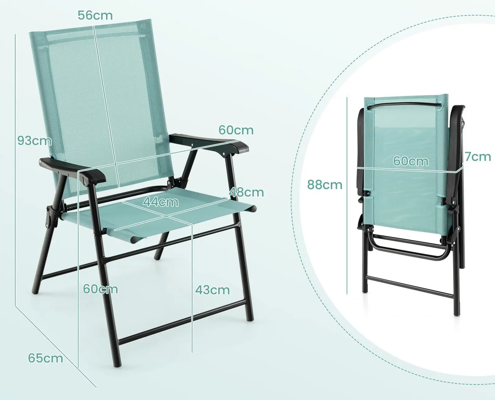 Набор садовых стульев Costway NP11096NY-2 (Green)