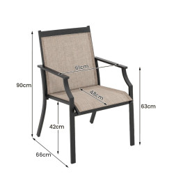 Набор садовых стульев Costway NP11360CF-2 (Beige) Thumb