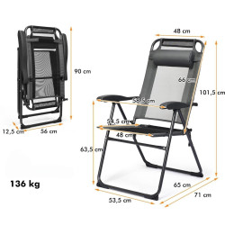 Набор садовых стульев Costway NP11454GR-2 (Grey) Thumb