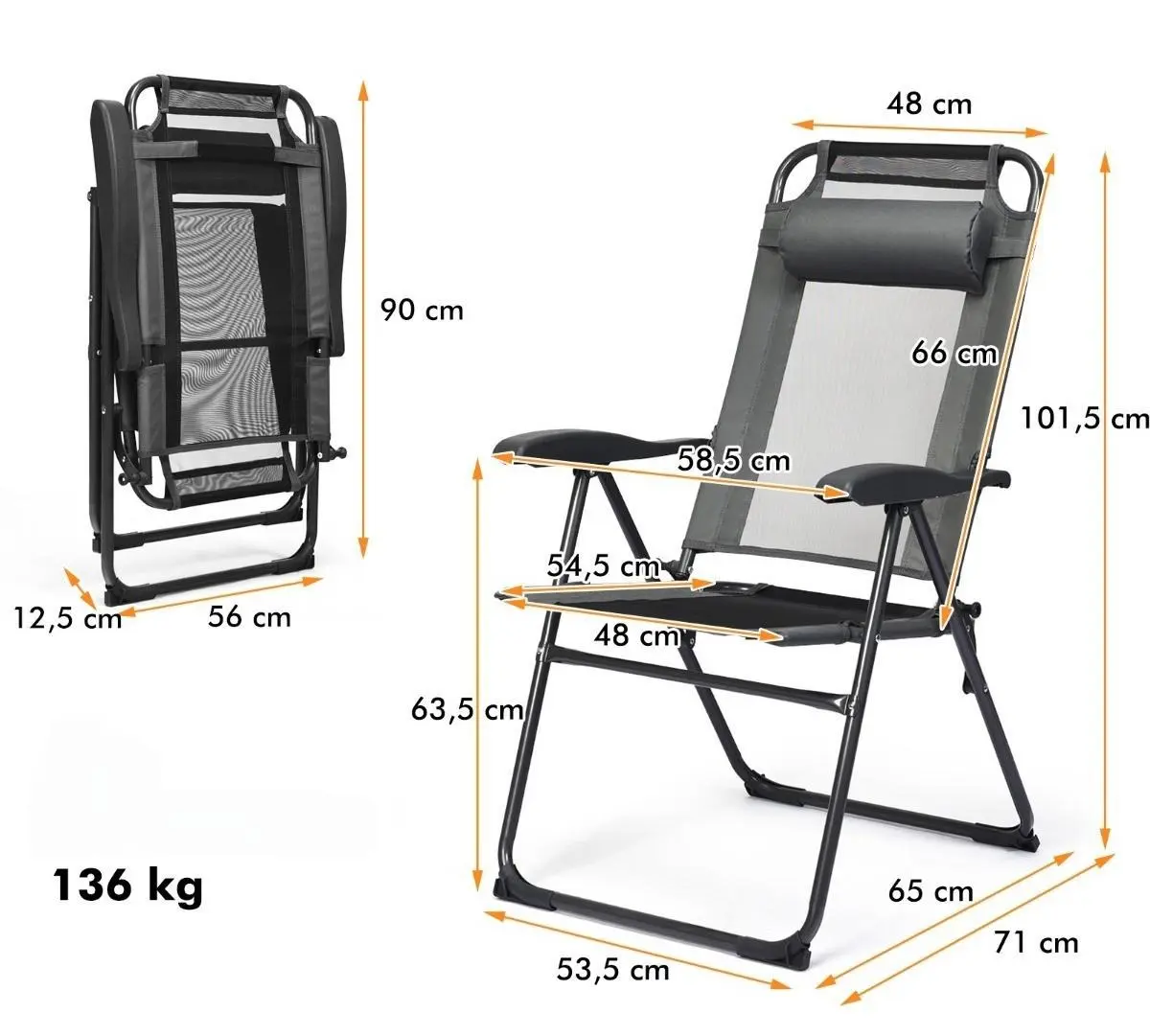 Набор садовых стульев Costway NP11454GR-2 (Grey)