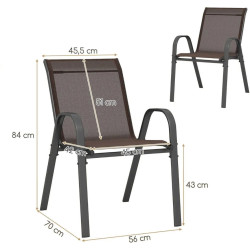 Набор садовых стульев Costway NP11595BN-2 (Brown) Thumb
