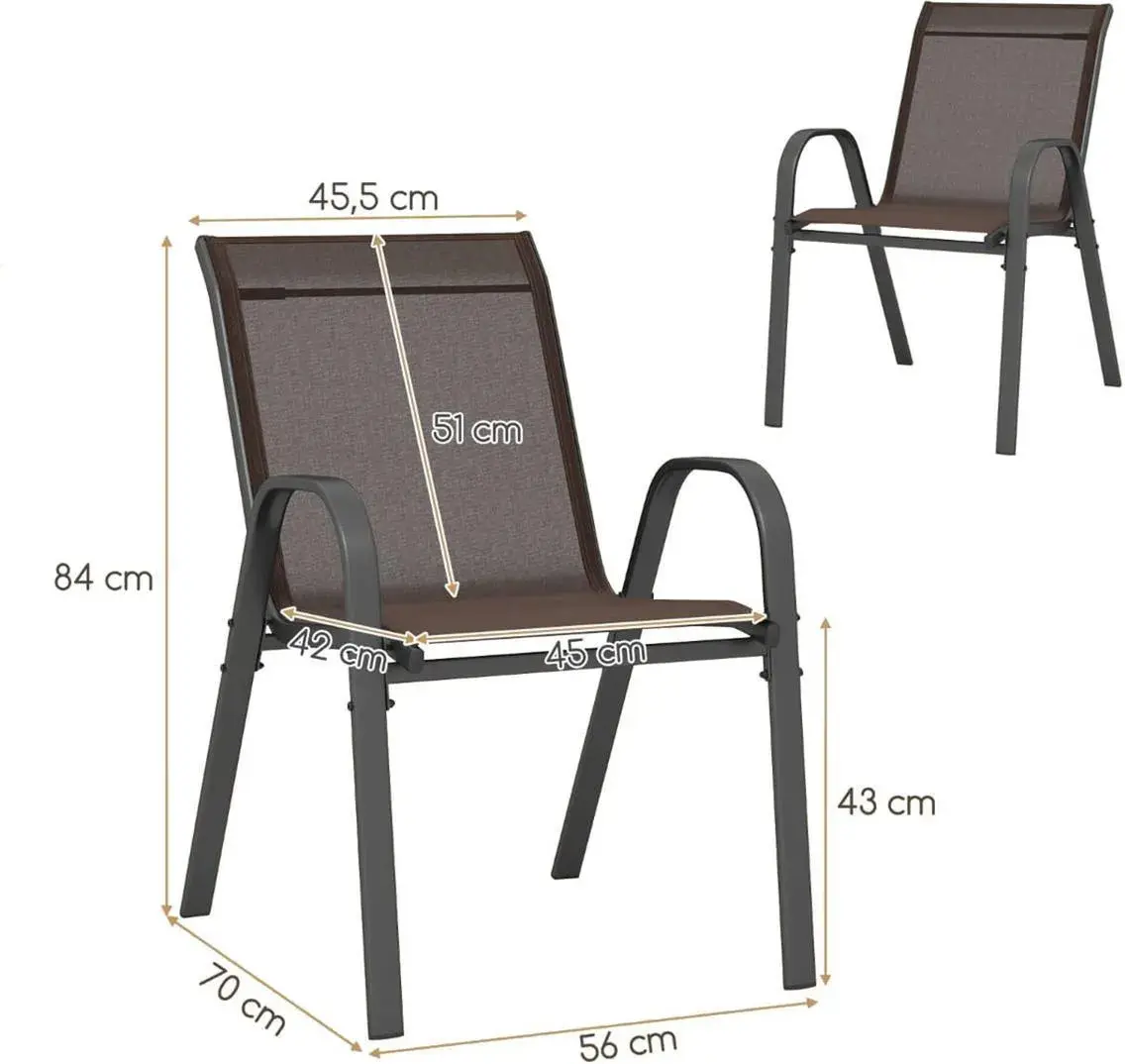 Набор садовых стульев Costway NP11595BN-2 (Brown) - 3