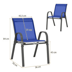 Набор садовых стульев Costway NP11595NY-2 (Blue) Thumb