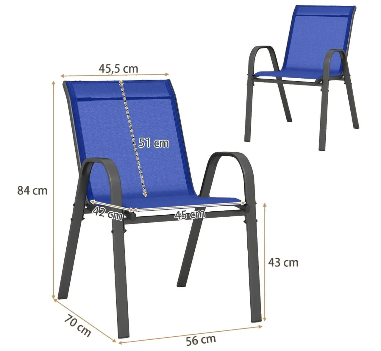 Набор садовых стульев Costway NP11595NY-2 (Blue)