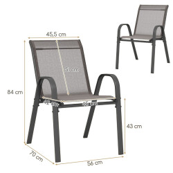 Set scaune de gradina Costway NP11596GR-4 (Grey) Thumb