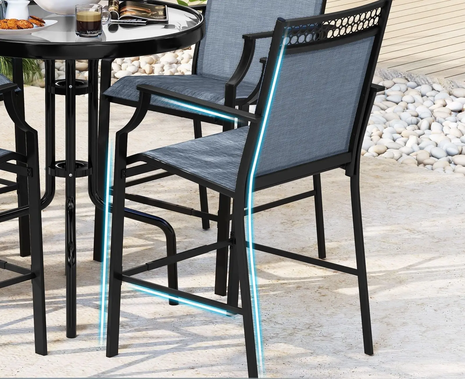 Набор садовых стульев Costway NP11630BL-2 (Blue)