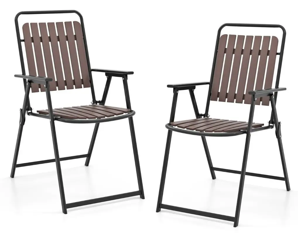 Set scaune de gradina Costway NP11907CF-2 (Coffee)