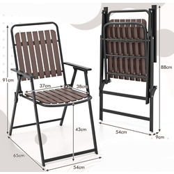 Set scaune de gradina Costway NP11907CF-2 (Coffee) Thumb