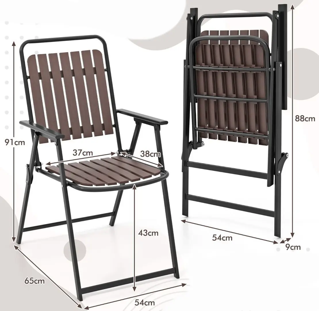 Set scaune de gradina Costway NP11907CF-2 (Coffee)