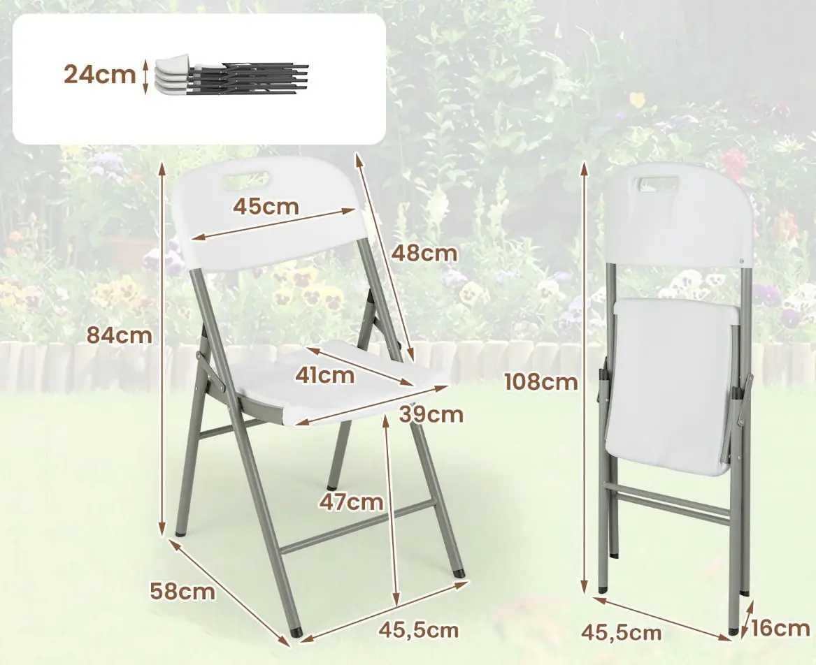 Set scaune de gradina Costway NP11990WH-4 (White)