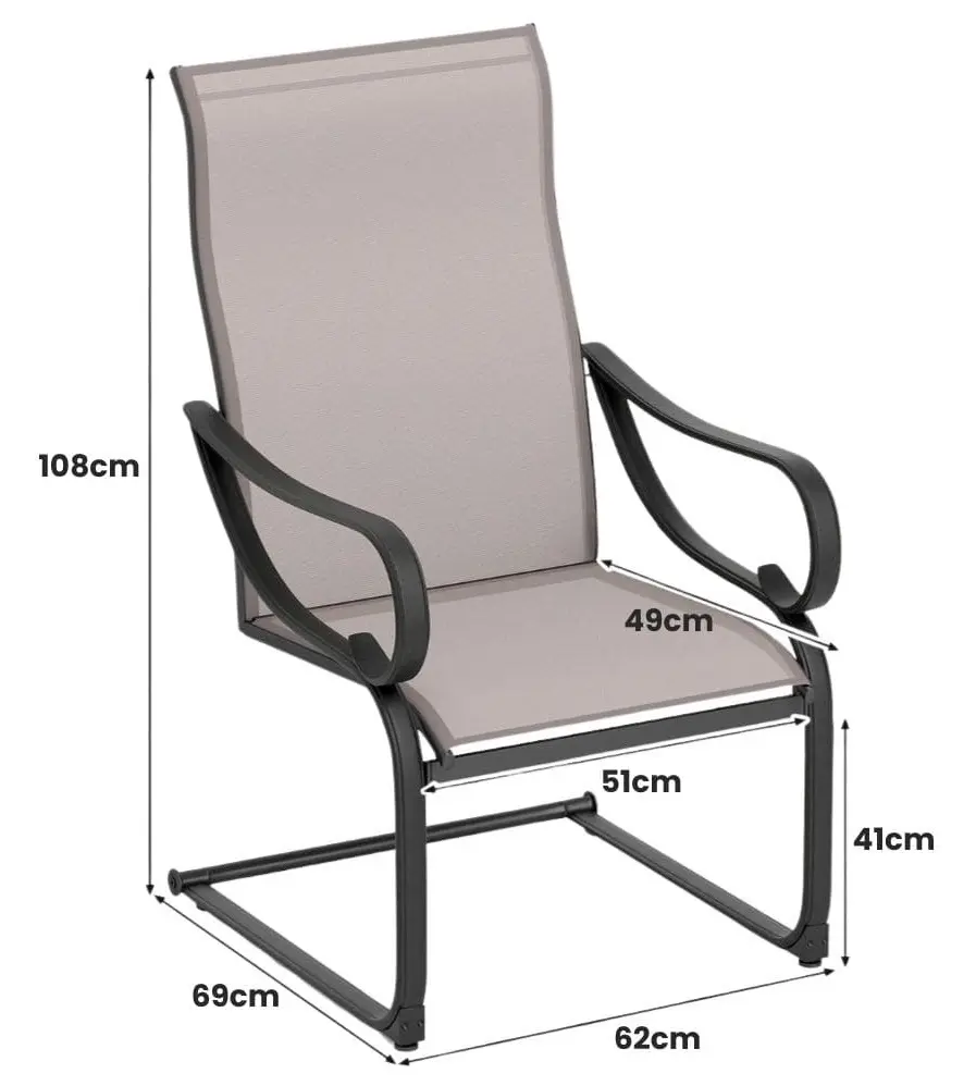 Set scaune de gradina Costway NP11994GR-2 (Grey)