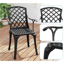 Набор садовых стульев Costway NP12037BK-2 (Black) Thumb