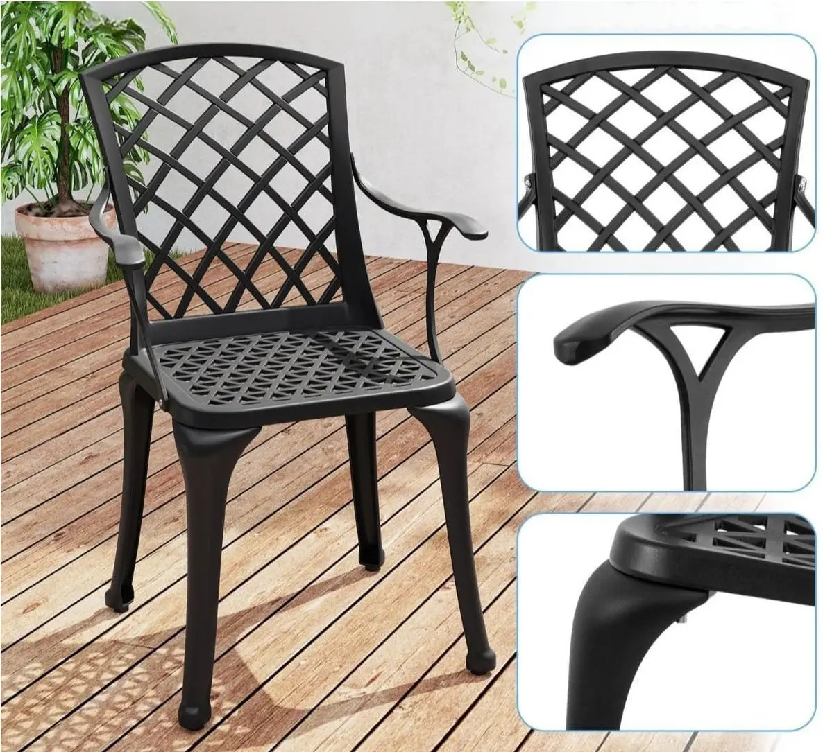 Набор садовых стульев Costway NP12037BK-2 (Black)