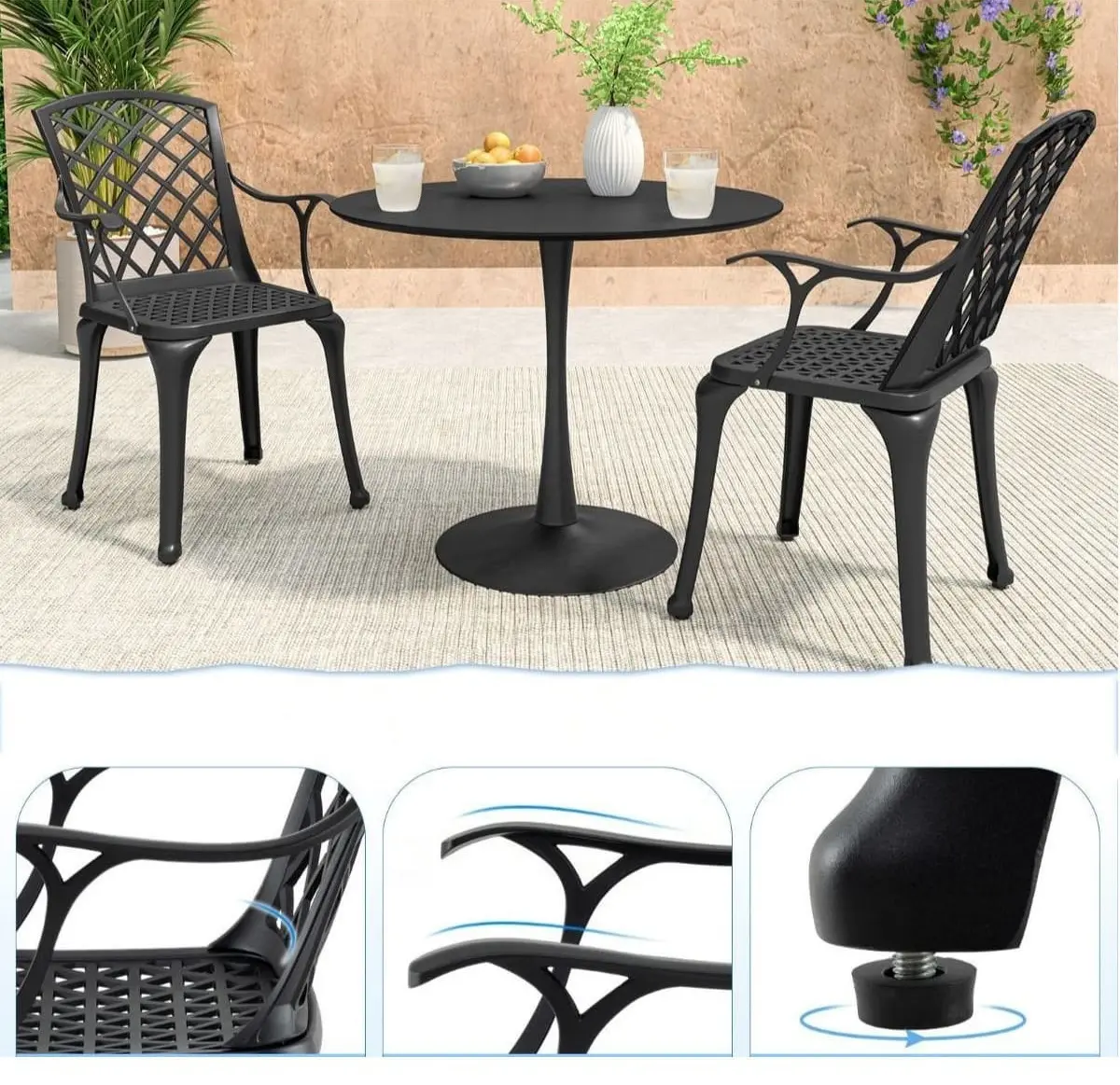 Набор садовых стульев Costway NP12037BK-2 (Black)